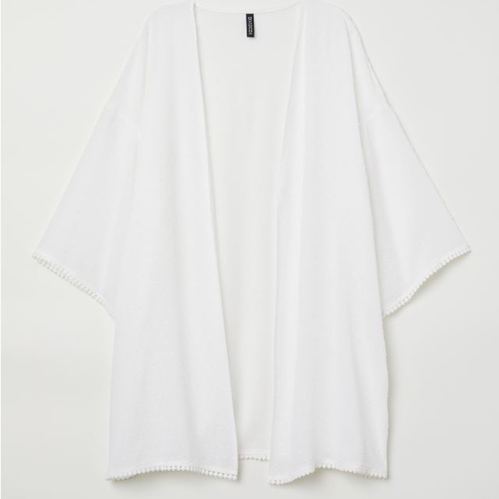 NWT H&M White Crinkled Kimono